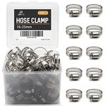 ZIPCCI Hose Clamp, 100 Pack Stainless Steel Hose Clamps Worm Gear Fuel Line Pipe Clamps, 16-25mm (5/8-1 inch)