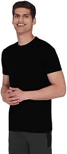 XYXX Men's Crewneck T-Shirt, Cotton Blend, Breathable T-Shirts for Men, Regular Fit, Short Sleeve, Everyday Wear T-Shirt, Black