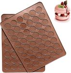 2 PCS 48 Capacity Macaron Silicone Baking Mat Baking Sheet Muffin DIY Chocolate Cookie Mould (2Pcs 48Capavity)