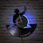 Smotly Vinyl wall clock, DJ music design wall clock, with LED night light, retro DJ wall clock is a decorative wall gift.（With light/gift: hook+gift bag）