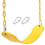 Toy Park Kids Flexible Swing Seat Heavy Duty 60" Chain Plastic Coated, Playground Swing Set Accessories For Kids & Adults With Snap Hooks, Safe And Comfortable - Yellow, 26 Cm