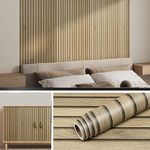 Livelynine Wood Effect Wallpaper for Walls 3D Wood Panel Wallpaper Brown for Bedroom Living Room Self Adhesive Wallpaper Wooden Panel Modern Skandi Look Wood Vinyl Wrap for Furniture Cupboards 40CMx2M