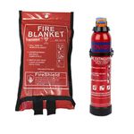 600g Powder Fire Extinguisher & 1.0m x 1.0m Soft Case Fire Blanket