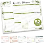 Decorably Weekly Planner Pad Landscape - Weekly Planner Tear Off Pad, 52 Easy Tear-Off Sheets Weekly Calendar Pad Tear Off Weekly Planner Tear Off, 11x8.5in Tear Off Weekly Planner Pad Tear Off