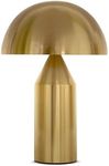 Brightech Venus Gold Mushroom Table Lamp - Modern Lamp for Living Room, Bedroom Side/End Table - Dimmable, Unique Side Table LED Lamp Shade for Office, Reading