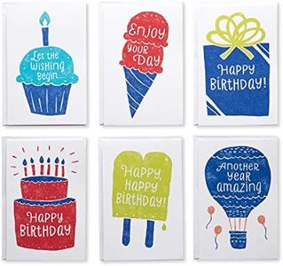 American Greetings Birthday Cards Assortment, Ink-Stamped Artwork (48-Count)