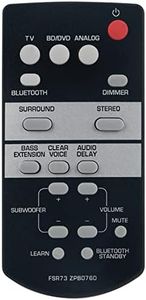 FSR73 ZP80760 Replacement Remote Control Commander fit for Yamaha Sound Bar ATS-1050 ATS-1050-R YAS-105 ATS-1050BL SRT-700 ATS1050 ATS1050R YAS105 ATS1050BL SRT700