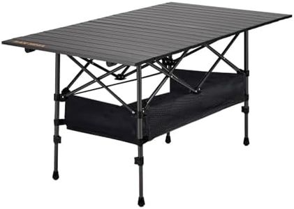 SAN HIMA Collapsible Foldable Camping Table Adjustable Height with Storage Bag, Generous Detachable Tabletop 120x65CM, Portable Lightweight Picnic Table Quick Setup Capacity 50KG, for BBQ Garden