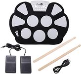 Electric Drum Sets for Adults, Roll Up Drum Kit 9-Pad Portable Electric Drum Pad with Sticks & Foot Pedal & USB Cable