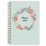 Blue Sky 2024 Weekly and Monthly Planner, January - December, 5" x 8", Frosted Cover, Wirebound, Laurel (144730)