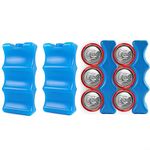 600 ml Ice Packs for Cool Bag Pack of 4 for Beer Can Lunch, Cool Bag and Cool Box Small, School, Picnic, Camping, Reusable Cooling Elements for Cool Bag