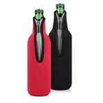 kwmobile Set of 2 Neoprene Bottle Coolers Sleeves for 330-500ml Bottle - Keep Beer, Soda, Soft Drinks Cool - Black/Red