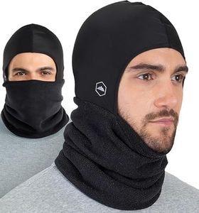 Tough Headwear Winter Neck Warmer w/ Helmet Liner - Neck Gator for Warmth - Motorcycle Helmet Liner w/ Neck Cover for Men