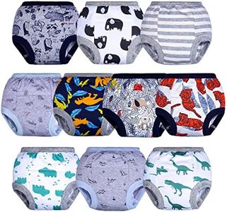 BIG ELEPHANT Potty Training Underwear, 100% Cotton Absorbent Unisex Toddler Pee Pants for Boys & Girls (Dinosaur Force, 10-Pack, 2T)