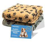 MAGNUS CREATIONS: Reusable Puppy Training Pads, (2-Pack) Washable Dog Pads, Very Absorbent Pet Mat Pee Pads for Dogs, Quick Drying Pads for Travel, Car, Home, Small & Medium Dogs (61 x 45 cm)