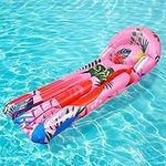 Pool Lounger Float Mat for Kids, Flamingo Inflatable Pool Floating Hammock, Swimming Pool Air Mattress Beach Party Swimming Floaty Bed Water Sofa for Hawaii Party Summer Water Play