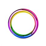 Gekko Body Jewellery Titanium Plated Multi-Coloured Hinged Segment Ring Septum Clicker Piercing Hoop - 1.6mm x 10mm