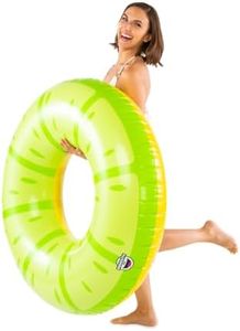 Large Lemon Lime Pool Float, Inflatable Swim Ring, Novelty Citrus Lounger for Pool Parties and Outdoor Summer Fun