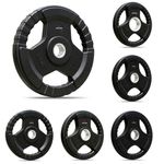 Leeway Rubber Weight Plates 120kg Set | Olympic Rubber Coated Metal Integrated Gym Plates for Barbell| 50mm Dia | Spare Weightlifting Weights for Home & Commercial Gym,(2.5X2+5X2+7.5X2+10X2+15X2+20X2)