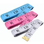 Measuring Tape 3 Pack, Tape Measure for Body Double Scale Measurement Tape for Sewing, Body, Tailor 150 cm/60 Inch