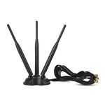 TECHTOO WiFi Antenna Dual Band 2.4GHz - 5.8GHz with RP-SMA Connector Treble Antenna Magnetic Base for Wireless Network Router - USB Adapter - PCI PCIe Cards - Signal Booster - Wireless Range Extender