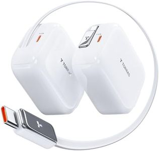 TORRAS FlexLine 67W USB C Charger Block, Dual-Port with Retractable USB C Cable, GaN Ⅲ Fast Charging for iPhone 16/15, MacBook Pro/Air,iPad Pro,Kindle,Samsung Galaxy S25 Ultra,Switch 2 & More,39.37in