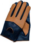 Riparo Motorsports Men's Leather Driving Gloves (Large, Black/Cognac)