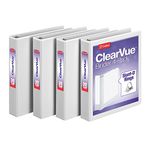 Cardinal 1.5" D-Ring View Binders, 4 per Pack, White (29400)