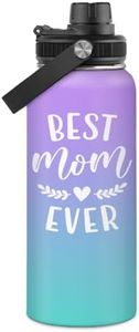 SANDJEST Best Mom Ever Water Bottle 32oz Stainless Steel Insulated Water Bottles - Gifts for Moms from Son Daughter - Mothers Gifts for Birthday Christmas