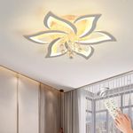 Oninio Modern Ceiling Light 40W Dimmable LED Ceiling Lamp Fixture, 6 Petals Flush Mount Flower Chandelier Ceiling Lighting Fixture, Acrylic for Kitchen Bedroom Dining Room Living Room