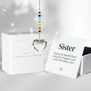 Sister Gifts from Sisters Brothers, Unique Birthday for Big Little Soul Sister Crystal Heart Suncatcher