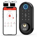 Hornbill Smart Lock, Fingerprint Keyless Entry Door Lock with Keypad, Digital Smart Locks for Entry Front Door, Smart Deadbolt for Wooden Door, Unlock by Bluetooth, ekey, FOB, Passcodes, Auto Lock,APP