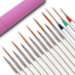 Afantti 15 Pcs Paintbrush Set Mini Tiny Micro Fine Detail Artist Paint Brush | Extra Fine Point Tip | for Miniature Acrylic Model Nail Painting