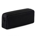 DOBMIT Big Capacity Pencil Case Organizer with Fashion Zipper Pencil Pen Pouch for Adults Kids - Black