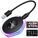 Wireless Carplay Adapter UK, 2024 Newly Upgraded Carplay Wireless Adapter Plug and Play for iPhone, 5.8Ghz No Latency Android Auto Wireless Adapter UK Compatible with 800+ Car Models from 2016-2024