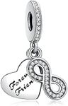 Annmors Forever Friends Charm Infinity Charm for Woman-925 Sterling Silver Dangle Pendant Bead,Jewelry Beads Gifts for Women Bracelet&Necklace