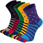 ZAKASA Men’s Toe Socks Cotton Five Finger Crew Socks Athletic Running Socks 5 Pairs