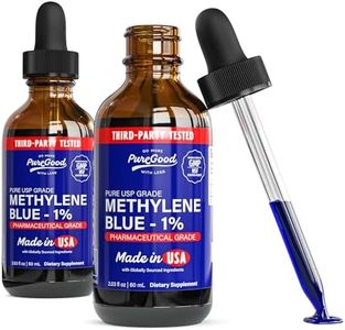 PureGood Methylene Blue 1% Solution (2 Pack) - 2oz USP Pharmaceutical Grade Drops, 99.99% Pure, Third-Party Tested For Purity, Made in USA