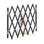 Relaxdays Safety Gate, Dog Barrier, Extendable up to 96 cm, 48.5-60 cm high, Bamboo & Iron, Stairs & Doors Guard, Black