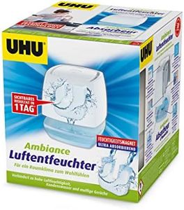 UHU Dehumidifier Ambiance, Moisture Absorber, Fights Moisture and Mould in Living Spaces, White, refillable, 1 Device incl. 1 tab of 450 g