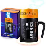 Novelty Battery Coffee Mug, Ceramic Cup With Lid, Funny Shaped Mug, 3D Coffee Energy Mug, Personalized Cup Gifts, Souvenir Mug for a Friend and Colleague, Unique Gift for Men & Women, 350ML (Style A)