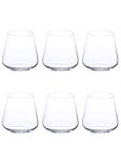 Bohemia Crystal Sandra Whiskey Glass Set, 290ml, Set of 6, Transparent