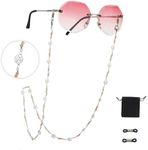 Dreamtimes Glasses Chain for Women Handmade Rose Eyeglasses Strap Chain Glasses Necklace Mask Chain Eye Glasses Chains (Silver)