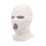 Ski Mask Balaclava Unisex Full Face Cover 3 Hole Balaclava Winter Knitted Balaclava Ninja Mask Neck Warmer Hat for Outdoor Sports White