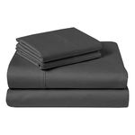 RV Short Queen Sheet Set - 400 Thread Count Egyptian Cotton Sheets for RV Camper Short Queen Size 4 PCs Sheet Sets - 15 Deep Pocket - Easy Fit - Short-Queen (60 X 75) Sheets, Dark Grey Solid