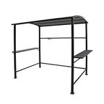 COBANA Grill Gazebo 8’by 4.6’ Outdoor Patio BBQ Canopy with Single-Tier Soft Top and Metal Shelves, Gray