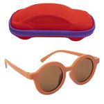 Koochie-Koo Classic Uv 400 Protected Round Shaped Modern Stylish Plastic Sunglass Mirror Sunlight Goggles Eyewear For Kids, 2 To 6 Years (Pack Of 1, Orange, Non-Polarized) Medium