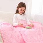 Kivik Weighted Blanket 5 lbs, Breathable Minky Heavy Blanket for Restful Sleeping, All Season, Pink 36x48 inches