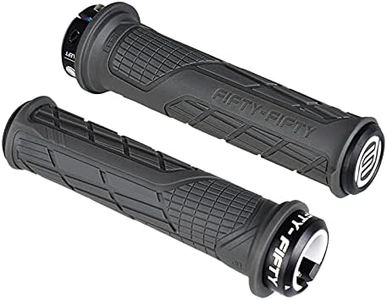 FIFTY-FIFTY Mountain Bike Handlebar Grips, Single Lock-on MTB Grips, Comfortable and Lock On, Non-Slip Bicycle Handle, Fit for All Mountain, Enduro, Downhill (Grey)