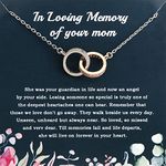 PLITI Memorial Gift For Loss Of Mom Mother Condolence Gift In Loving Memory Of Your Mom Jewelry Double Interlocking Circle Necklace (memory mom necCA)